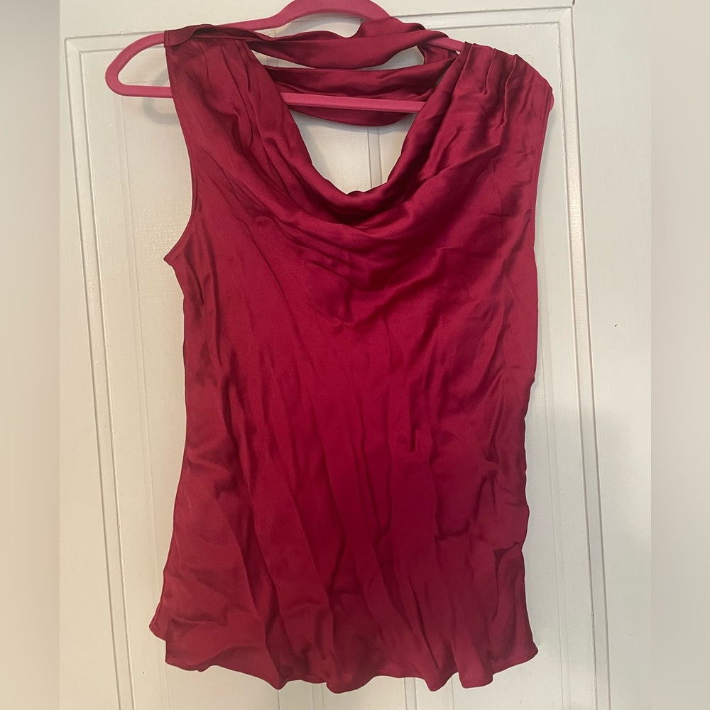 Banana Republic Rich Red Draped Blouse